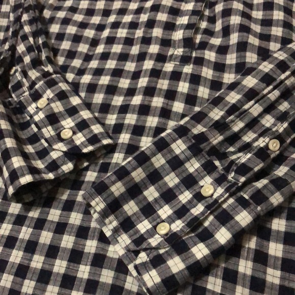 Meron Tunic Top-Sz M-Navy/White Mini Check/Plaid-Cotton-Round Neck-No Collar - Picture 14 of 15